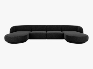 COLTAR MILEY, CU 5 LOCURI, GRI ANTRACIT, CU TAPITERIE DIN TEXTIL CHENILLE EDEN, MICADONI
