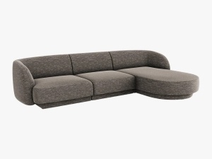 COLTAR MILEY DREAPTA, 4 LOCURI, 255 CM, GRI 16, TAPITERIE CHENILLE, DESIGN DEOSEBIT