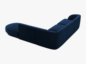 COLTAR MILEY DREAPTA, 6 LOCURI, 258 CM, ALBASTRU 86, TAPITERIE DIN CATIFEA, DESIGN DEOSEBIT - Img 2