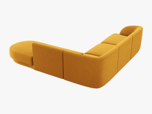 COLTAR MILEY DREAPTA, 6 LOCURI, 258 CM, GALBEN 68, TAPITERIE DIN CATIFEA, DESIGN DEOSEBIT - Img 4