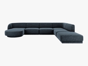 COLTAR MILEY DREAPTA, 6 LOCURI, 327 CM, ALBASTRU 86, TAPITERIE CHENILLE, DESIGN DEOSEBIT