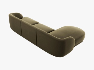 COLTAR MILEY STANGA, 4 LOCURI, 255 CM, VERDE 77, TAPITERIE DIN CATIFEA, DESIGN DEOSEBIT - Img 3