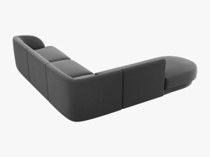 COLTAR MILEY STANGA, 6 LOCURI, 258 CM, GRI 14, TAPITERIE DIN CATIFEA, DESIGN DEOSEBIT - Img 2