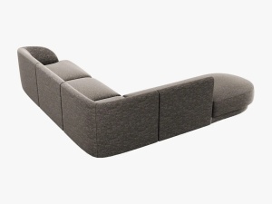 COLTAR MILEY STANGA, 6 LOCURI, 258 CM, GRI 16, TAPITERIE CHENILLE, DESIGN DEOSEBIT - Img 3