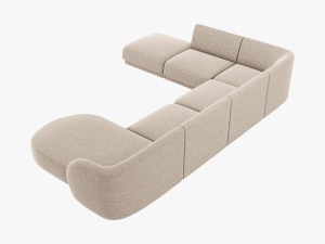 COLTAR MILEY STANGA, 6 LOCURI, 327 CM, BEJ 30, TAPITERIE CHENILLE, DESIGN DEOSEBIT - Img 2
