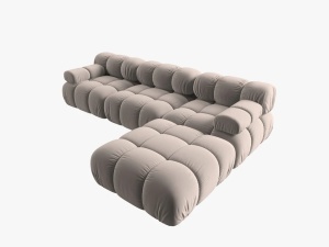 COLTAR MODULAR BELLIS, 4 LOCURI, 282 CM, BEJ 16, TAPITERIE DIN CATIFEA, DESIGN DEOSEBIT - Img 4
