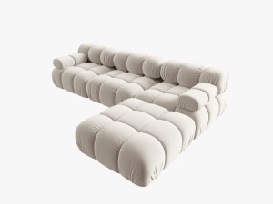 COLTAR MODULAR BELLIS, 4 LOCURI, 282 CM, BEJ DESCHIS 21, TAPITERIE DIN CATIFEA, DESIGN DEOSEBIT - Img 5