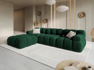 COLTAR MODULAR BELLIS, 4 LOCURI, 282 CM, VERDE 38, TAPITERIE DIN CATIFEA, DESIGN DEOSEBIT