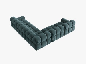 COLTAR MODULAR BELLIS, 5 LOCURI, 282 CM, VERDE PETROL 87, TAPITERIE DIN CATIFEA, DESIGN DEOSEBIT - Img 2