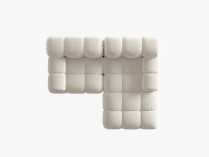 COLTAR MODULAR BELLIS, DREAPTA, 2 LOCURI, 191 CM, BEJ DESCHIS 21, TAPITERIE DIN CATIFEA, MICADONI - Img 3