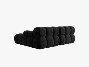 COLTAR MODULAR BELLIS, DREAPTA, 2 LOCURI, 191 CM, NEGRU 100, TAPITERIE DIN CATIFEA, DESIGN DEOSEBIT - Img 6