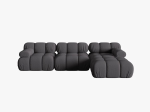 COLTAR MODULAR BELLIS, DREAPTA, 3 LOCURI, 285 CM, ESPRESSO 15, TAPITERIE DIN CATIFEA 3D, DESIGN DEOSEBIT