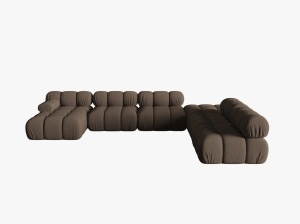 COLTAR MODULAR BELLIS, DREAPTA, 6 LOCURI, 379 CM, MARO 40, TAPITERIE DIN CATIFEA 3D, DESIGN DEOSEBIT