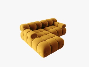 COLTAR MODULAR BELLIS, STANGA, 2 LOCURI, 191 CM, GALBEN 41, TAPITERIE DIN CATIFEA, DESIGN DEOSEBIT - Img 4