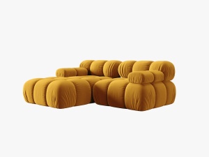 COLTAR MODULAR BELLIS, STANGA, 2 LOCURI, 191 CM, GALBEN 41, TAPITERIE DIN CATIFEA, DESIGN DEOSEBIT - Img 5