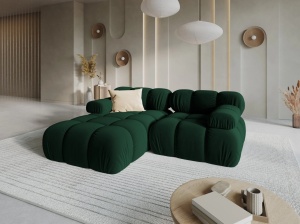 COLTAR MODULAR BELLIS, STANGA, 2 LOCURI, 191 CM, VERDE 38, TAPITERIE DIN CATIFEA, DESIGN DEOSEBIT
