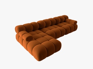 COLTAR MODULAR BELLIS, STANGA, 3 LOCURI, 285 CM, SCORTISOARA 56, TAPITERIE DIN CATIFEA, DESIGN DEOSEBIT - Img 2