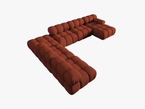 COLTAR MODULAR BELLIS, STANGA, 6 LOCURI, 379 CM, SCORTISOARA 44, TAPITERIE DIN CATIFEA 3D, DESIGN DEOSEBIT - Img 4