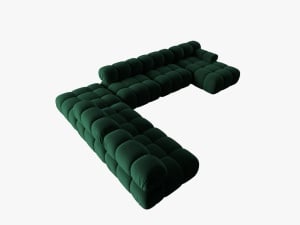 COLTAR MODULAR BELLIS, STANGA, 6 LOCURI, 379 CM, VERDE 38, TAPITERIE DIN CATIFEA, DESIGN DEOSEBIT - Img 3