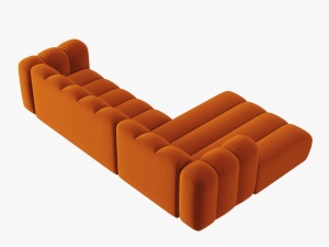 COLTAR MODULAR LUPIN, STANGA, 4 LOCURI, 288 CM, SCORTISOARA 14, TAPITERIE DIN CATIFEA, DESIGN DEOSEBIT - Img 4