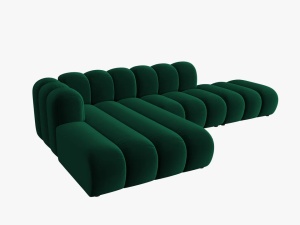 COLTAR MODULAR LUPIN, STANGA, 5 LOCURI, 294 CM, VERDE BOTTLE 78, TAPITERIE DIN CATIFEA, DESIGN DEOSEBIT - Img 3