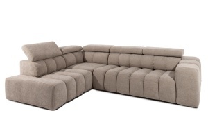 COLTAR MODULAR MARINO BEJ, CONFECTIONAT DIN SPUMA, ARCURI, TEXTIL, STIL MODERN