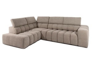 COLTAR MODULAR MARINO BEJ, CONFECTIONAT DIN SPUMA, ARCURI, TEXTIL, STIL MODERN - Img 2