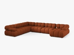 COLTAR MODULAR PANORAMIC BELLIS, PE STANGA, CARAMIZIU, CU TAPITERIE DIN TEXTIL STRUCTURAT LIBERTY, MICADONI