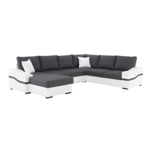 COLTAR OREGON COLT MARE, TIP U, MODEL STANGA, ALB/GRI, DIN PIELE ECOLOGICA SI TEXTIL, STIL MODERN, TK - Img 1