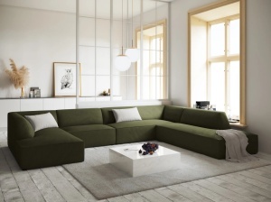 COLTAR RUBY, CU 7 LOCURI, PE DREAPTA, VERDE, CU TAPITERIE DIN CATIFEA REIATA MATA, MICADONI
