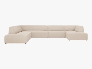 COLTAR RUBY, CU 7 LOCURI, PE STANGA, BEJ, CU TAPITERIE DIN TEXTIL STRUCTURAT OTTAWA, MICADONI