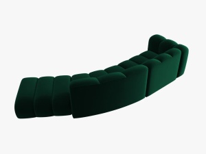 COLTAR SEMIROTUND LUPIN, DREAPTA, 5 LOCURI, 335 CM, VERDE SMARALD 7, TAPITERIE DIN CATIFEA, DESIGN DEOSEBIT - Img 3