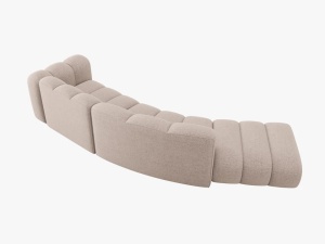 COLTAR SEMIROTUND LUPIN, STANGA, 5 LOCURI, 335 CM, BEJ 30, TAPITERIE CHENILLE, DESIGN DEOSEBIT - Img 4