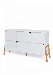COMODA ALBA CU 6 SERTARE PENTRU CAMERA BEBELUSI LOTTA DESIGN SCANDINAV BA - Img 6