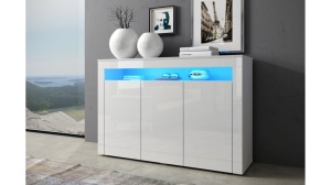 COMODA ALBA CU LED SI TELECOMANDA SOFIA DESIGN MODERN