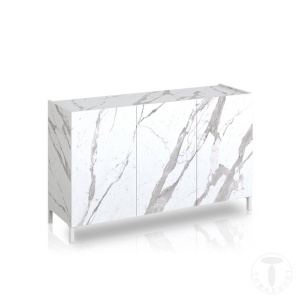 COMODA/BUFET 130CM, EDDY MARMURA, COD 4682, STIL MODERN, REALIZATA PANOURI LAMINATE, EFECT MARMURA - Img 1