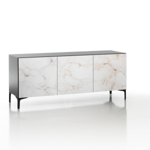 COMODA/BUFET 165CM, KIM ALABASTRU, COD 4970, STIL MODERN, REALIZATA DIN METAL SI PANOURI ECO