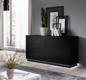 COMODA, CAMA-REJA-KOM2D-GRA/GRA, DIN PLACI LAMINATE SI MDF DIVERSE NUANTE, DESIGN MODERN - Img 7