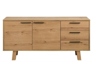 COMODA DIN FURNIR DE STEJAR, CHARA, NATUR, STIL INDUSTRIAL, B2