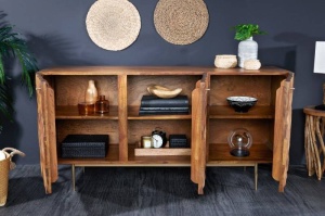 COMODA DIN LEMN SHEESHAM, STONE 150CM, DIN LEMN SI METAL, REALIZAT MANUAL, ARTIM GROUP SELECTION - Img 5
