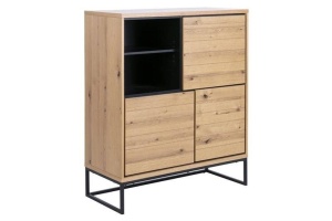 COMODA DIN MDF, FURNIR SI METAL, DALARNA, NATUR, STIL INDUSTRIAL, B2 - Img 2