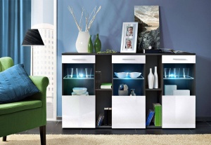 COMODA DORADE, CU ILUMINARE LED, ZW DS, DESIGN MODERN , ASM