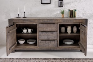 COMODA, IRON CRAFT 175CM, DIN LEMN DE MANGO, COD 39277, STIL VINTAGE INDUSTRIAL - Img 3