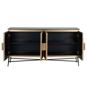 COMODA IRONVILLE, 160 CM, NEGRU/AURIU, DIN MDF, MARMURA SI METAL, RICHMOND INTERIORS - Img 6