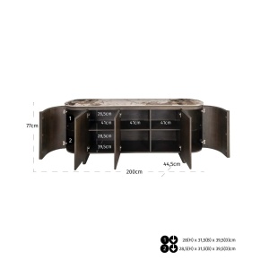 COMODA LANGFORD, MARO, 214221, CONFECTIONATA DIN FURNIR DE STEJAR, LEMN RECICLAT, CERAMICA SI MDF, RICHMOND INTERIORS - Img 8