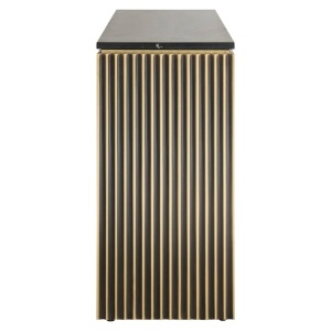 COMODA LES ARCS, 160 CM, NEGRU/AURIU MAT, DIN MDF, MARMURA SI METAL, RICHMOND INTERIORS - Img 4