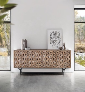 COMODA LIVING 177CM, COD 1738, DIN LEMN DE MANGO SI METAL, ARTIM GROUP SELECTION
