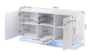 COMODA LIVING, CAMA-QIU-KOM-BI/BI 150CM, MDF LUCIOS, DIVERSE NUANTE, DESIGN MODERN