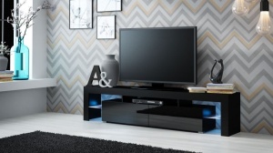 COMODA LIVING CU LED SOLO RTV NEAGRA DESIGN MODERN CM