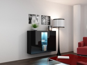 COMODA LIVING CU LED VIGO 120 NEAGRA DESIGN MODERN CM